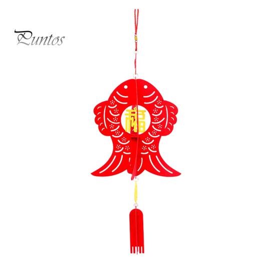 2 Stück chinesische Neujahrslaternen-Anhänger mit Segensworten, Jahr des Drachen, Glücksszene, Layout, Ornament, Filzstoff, rote Laterne, Feiertag