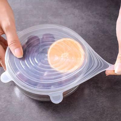 6Pcs Silicone Covers Adaptable Silicone Lids Universal Dish Stretch Keeping Fresh Airtight Cover Silicone Food Lids For Kitchen