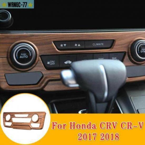 Center Console CD Panel Cover Trim Peach Wood Grain For Honda CRV CR-V 2017-