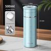 Stainless Steel Thermal Cup with Tea Separator and Portable Lanyard for Men