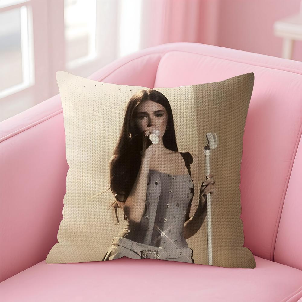 M-Madison Beerr Singer Cushion Cover Natural Linen Pillow Case Double-Sided Print Decorative Sofa Pillowcase Home Decor Gift