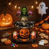 Pumpkin Skull Cupcake Stand for Halloween Party Table Centerpieces, 3 Tiered Paper Dessert Tower for Cupcake, Candy, and Dessert Displays