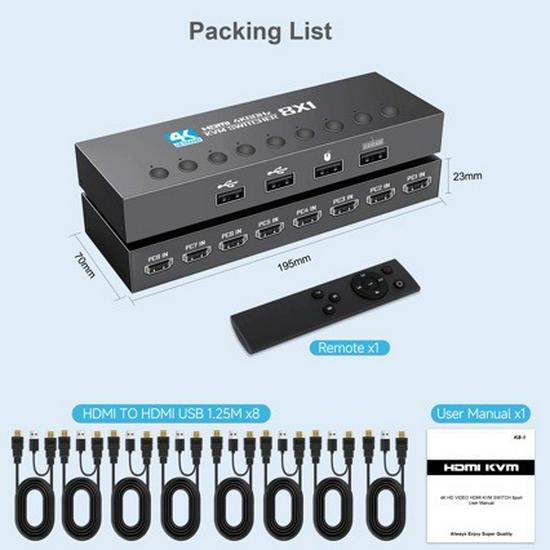 2025 Computer Synchronizer for DNF 8-Port Multi-Device Mouse & Keyboard Controller