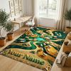 Adventure Journey Theme Crystal Velvet Rug Personalized Custom Name Text Soft Floor Mat Home Decor
