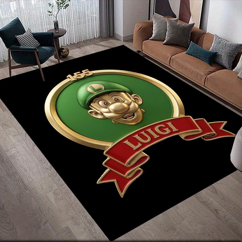 Mario Home Sofa Decoration for Living Room & Bedroom, Non‑Slip Play Flannel Floor Mat for Game Room