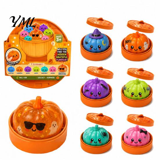 Anxiety Relief Tools Halloween Dumpling Stress Toy, Cartoon Steamed Bun Squeeze Toy Hand Exercise with Steamer, Sensory Ball Fidget Party Favors