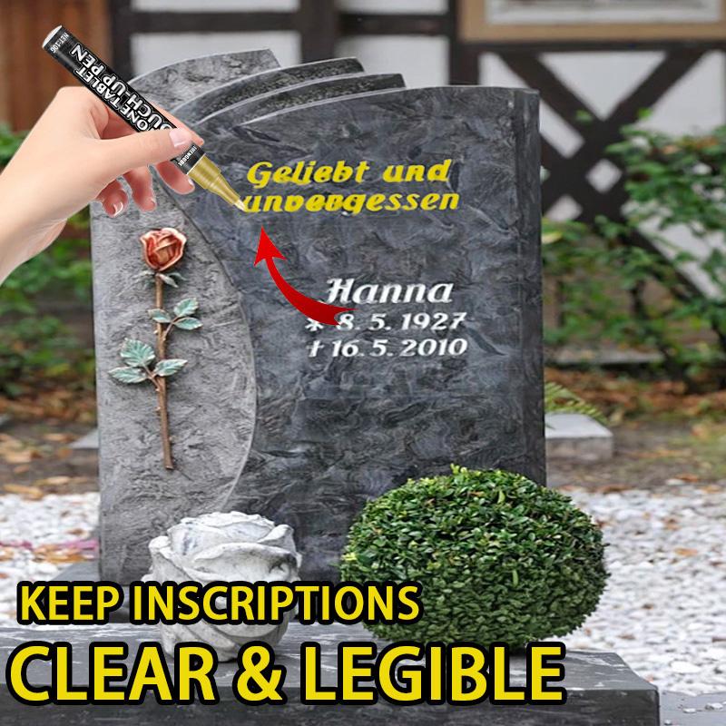 Gravestone Color Restoration Pen, for Gold Lettering on Tombstones, Available in Multiple Colors: Black/Gold/Silver/Red/White, Suitable for Gravestone