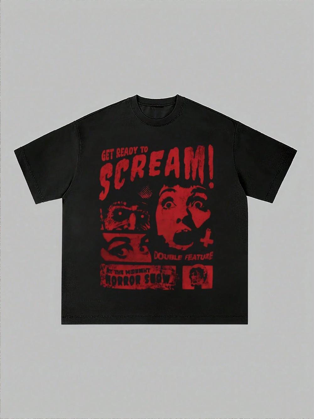 Retro horror movie promotional graphic Tshirt casual and soft pure cotton shortsleeved Tshirt unisex style for all seasons 4XL