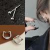 Cold Wind Silver Metal Three-Dimensional Diamond Niche Style Ear Clip