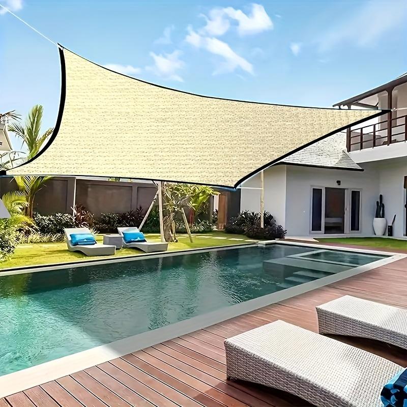 Rectangle Sun Shade Sail UV Block 95% HDPE Sunshade Canopy Waterproof Outdoor Awning for Patio Pool Backyard Garden