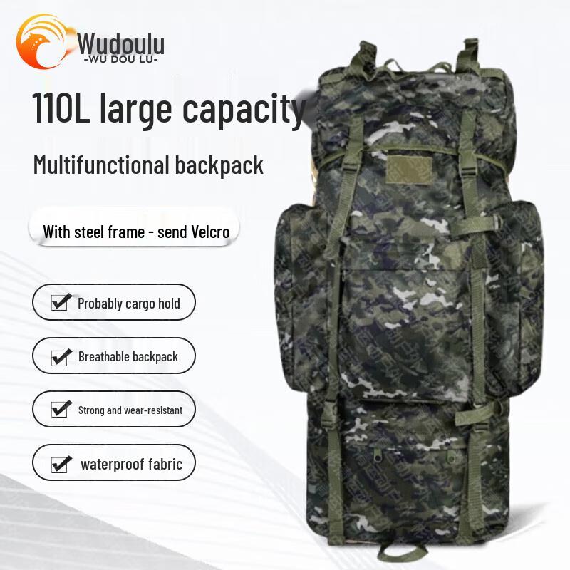 Wudoulu 110L Camouflage Tactical Hiking Backpack