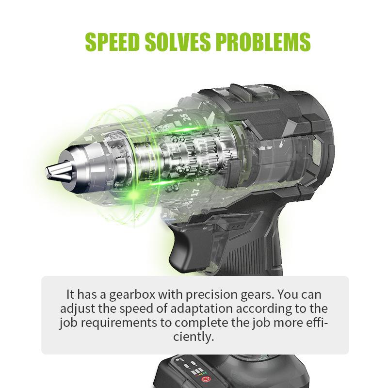 LFINE Brushless Cordless Electric Drill & Screwdriver Set with Lithium Battery