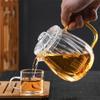 Heat Resistant Stripe Glass Teapot with Infuser Borosilicate Glass Tea Pot Stovetop Safe for Blooming Tea, Loose Leaf Tea