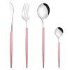 4Pcs/Set Colorful Dinnerware Set Stainless Steel Cutlery Dinner Set Knife Fork Coffee Spoon Silverware Set Kitchen Tableware Set