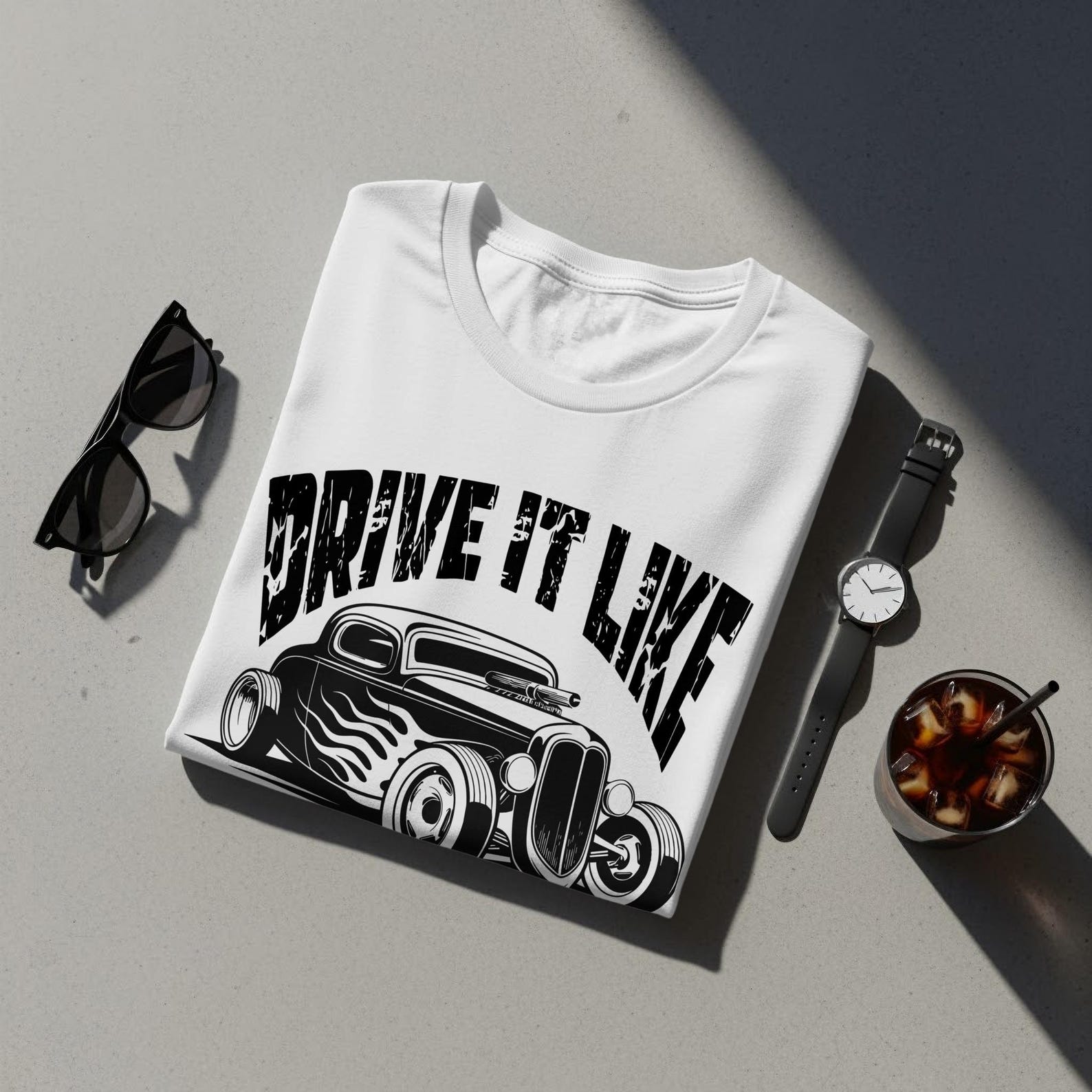 Drive It Like You Stole It Hot Rod T-Shirt, Vintage Car Custom culture Tee S