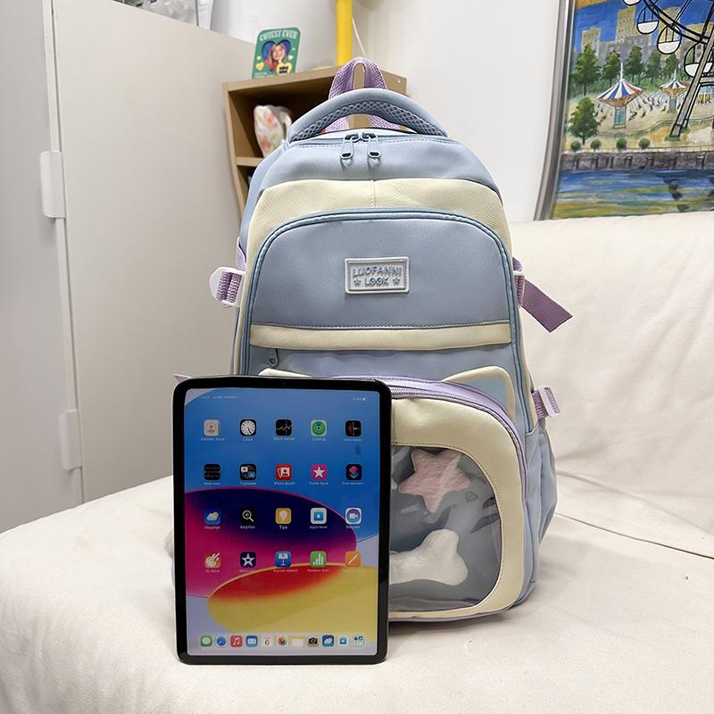 Mochila Escolar de Dibujos Animados para Mujer de Gran Capacidad para Estudiante de Secundaria