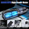Portable Car Vacuum 19000 Pa Cordless 4-in-1 Handheld with LED Light & Multi-Nozzles, Black