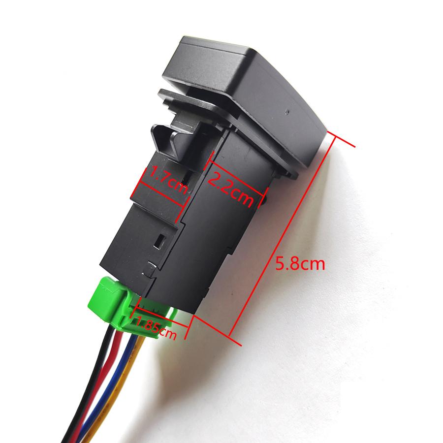 NHAUTP 1Pcs 5-Pin Car Fog Light Switch Button For Honda Fit Civic Accord CR-V HR-V Odyssey With Connect Wire 12V Yellow Switches4