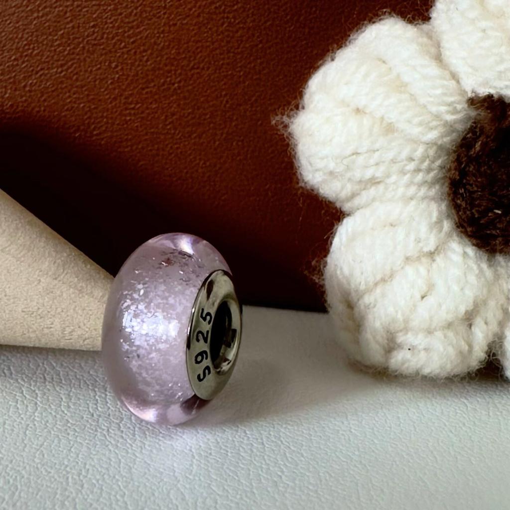 Colorful copper Mini Murano Glass Bead Charms Charm Fits Authentic Bracelets Blue Faceted Murano for Women Necklaces Jewellery