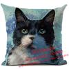 Cat Cushion Cover Kitten Printed Linen Throw Pillows Living Room Sofa Decor Throw Pillows Home Decoration Pillowcase Xcm