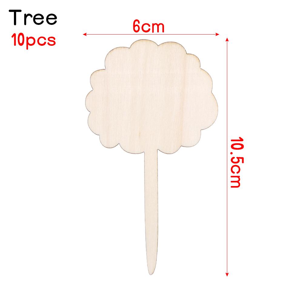10PCS Eco-Friendly Bonsai Ornament Nursery Pots Wood Sign Tags Bamboo Plant Labels Garden Markers Planting Tools