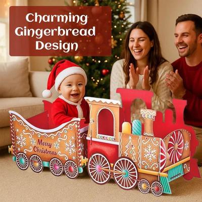 Lebkuchen-Weihnachtszug-Box Feiertagsdekoration für Kaminsims, Schreibtisch, Zuhause & Party Festliche dekorative Aufbewahrung für Büro, Wohnzimmer