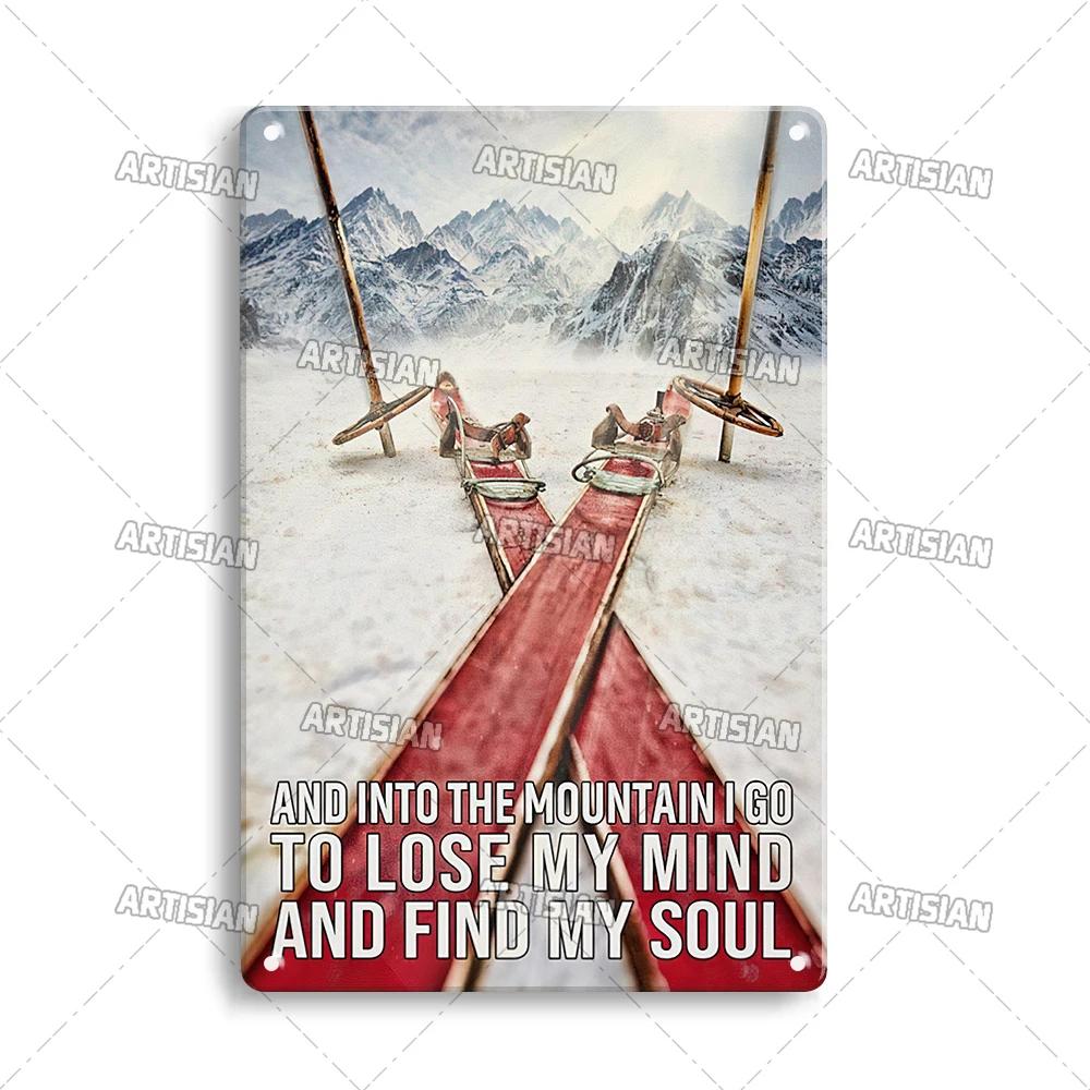 ArtisianSkiingMetalSign Artisian Skiing Metal Sign - Snowboarding/Sledding Sport Tin Plate, Garage/Bar Wall Decor
