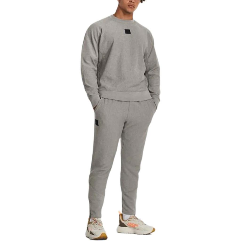 Under Armour Ottoman Solid Fleece Crew Neck Training Sweatshirt Men sweatshirt Gray 1373877-294