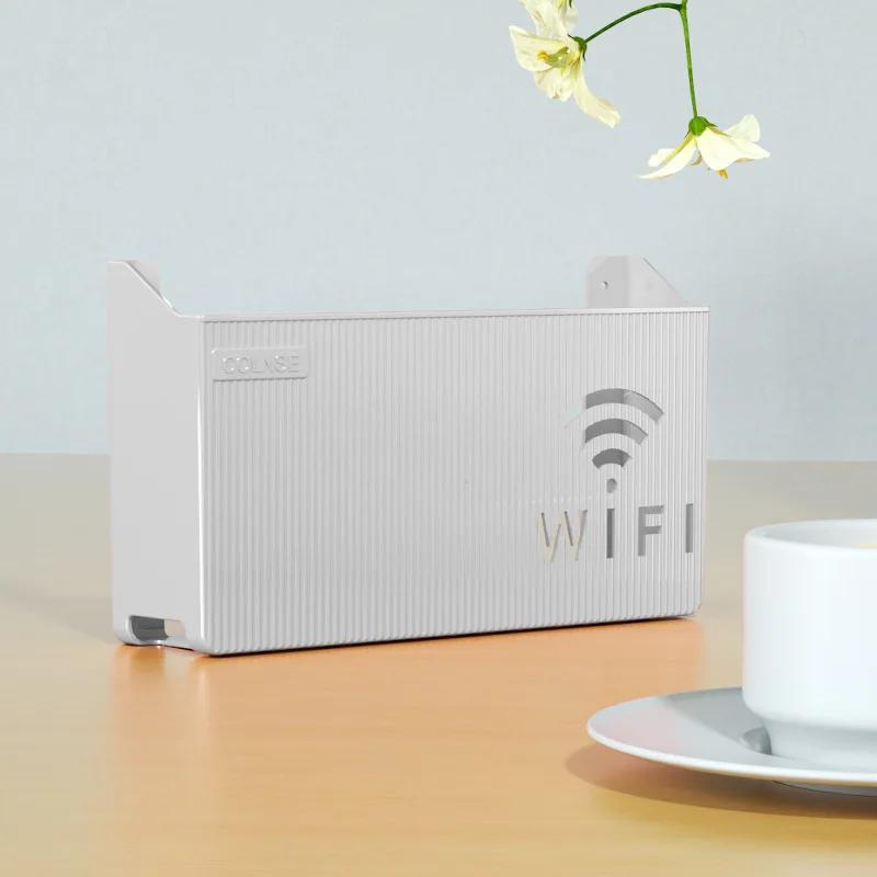 Étagère de routeur Wifi sans fil, boîte de rangement murale à suspendre, boîte de rangement en plastique ABS, support d'alimentation de câble, boîte de rangement, décoration de la maison