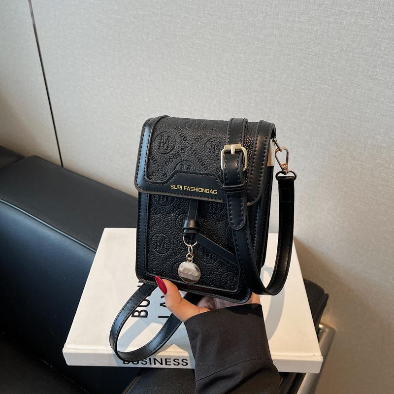 

Popular small bag women s new niche casual mobile phone bag fashionable versatile shoulder messenger bag чёрный