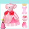 Entzückendes Prinzessin Peach Kleid Kostüm für Kinder Perfekt für Halloween und Rollenspiele