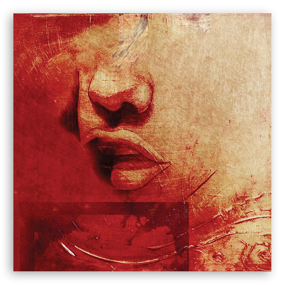 Obraz Žena červený akvarel