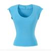 U-neck Short-sleeved T-shirt Women's Summer New American Spice Girl Solid Color Slim-fitting Short Bottom Top