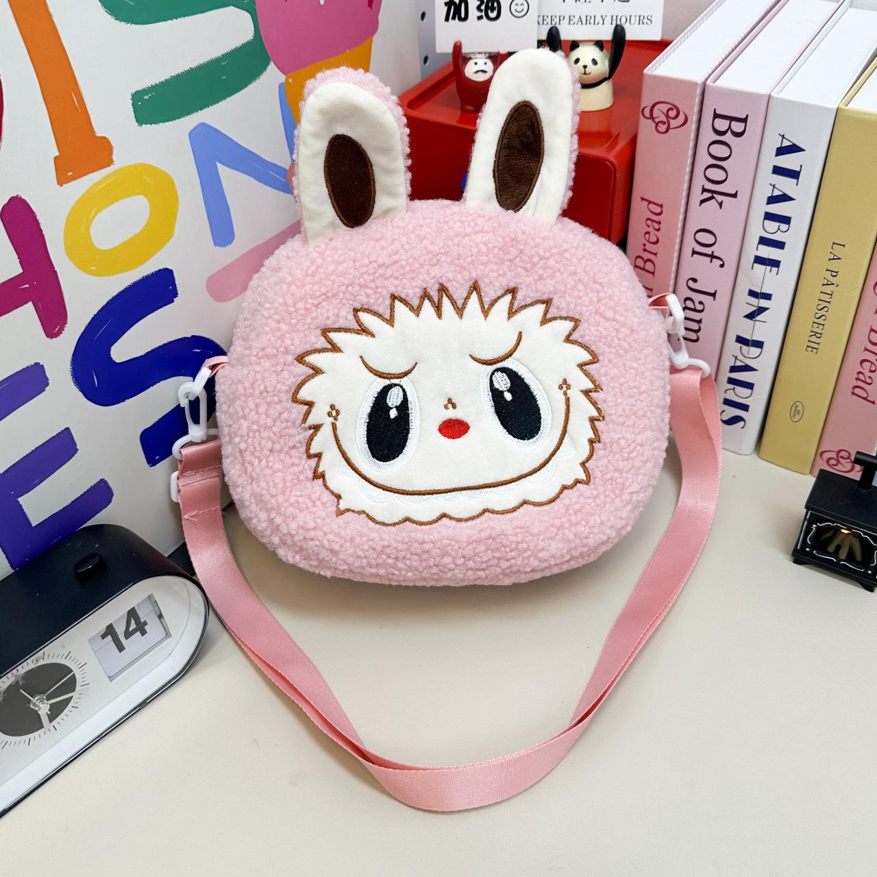 New model dinosaur shoulder bag - large capacity women s plush bag - toy grabber doll bag 25cm розовый