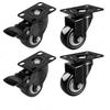 1pcs/lot Furniture Casters Wheels PP Fixed Swivel Caster Roller Wheel For Heavy Duty Platform Trolley Chair Household Accessory