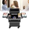 Large Capacity Trolley Makeup Box Professional Makeup Artist Toolbox Aluminum Alloy Multi-layer Storage Box 34*24*45cm