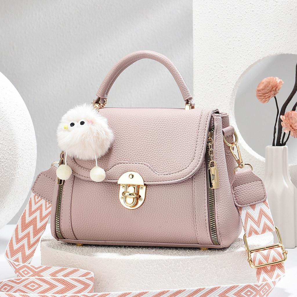 Solid Pu Color Single Shoulder Crossbody Bag With Zipper Women Compartments