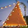 Solar LED Outdoor Camping Lantern String Lights - G50 Round Bulbs, Decorative Tent & Canopy Lights