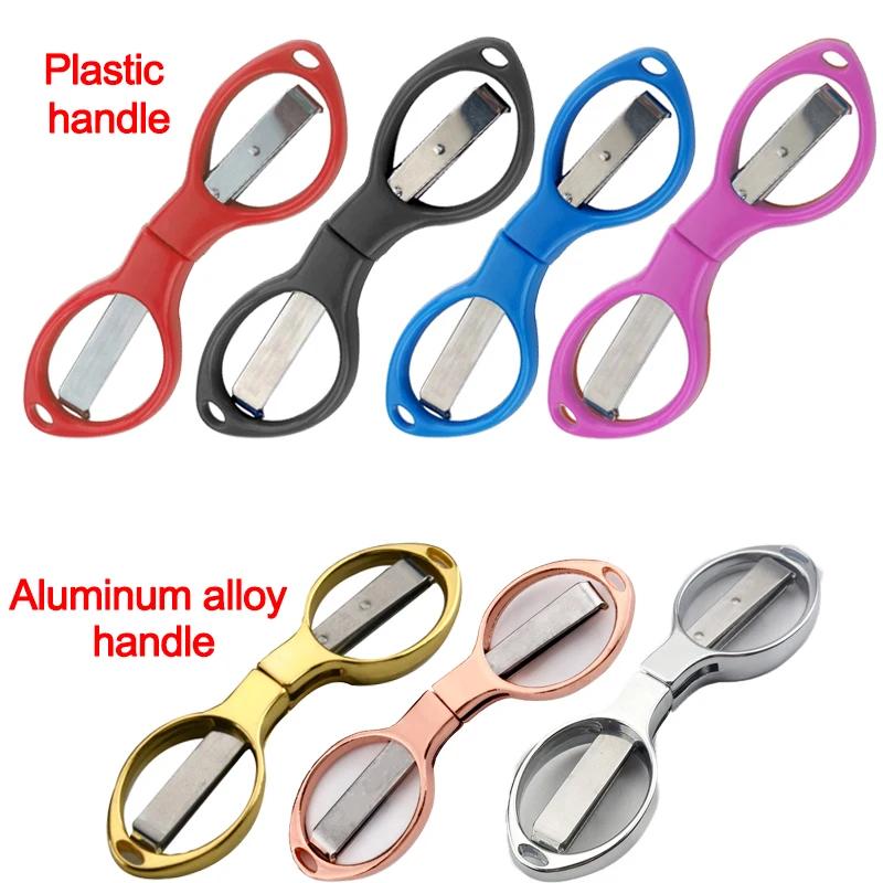 Mini Foldable Scissors Plastic Handle Portable Embroidery Sewing Scissors Fishing Line Cutter DIY Handmade Craft Cutting Tool