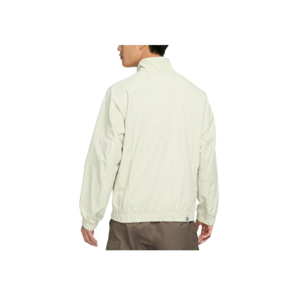 Nike Solid Color Stand Collar Zip Up Long Sleeve Loose Jacket Men Outerwear White DM5621-206
