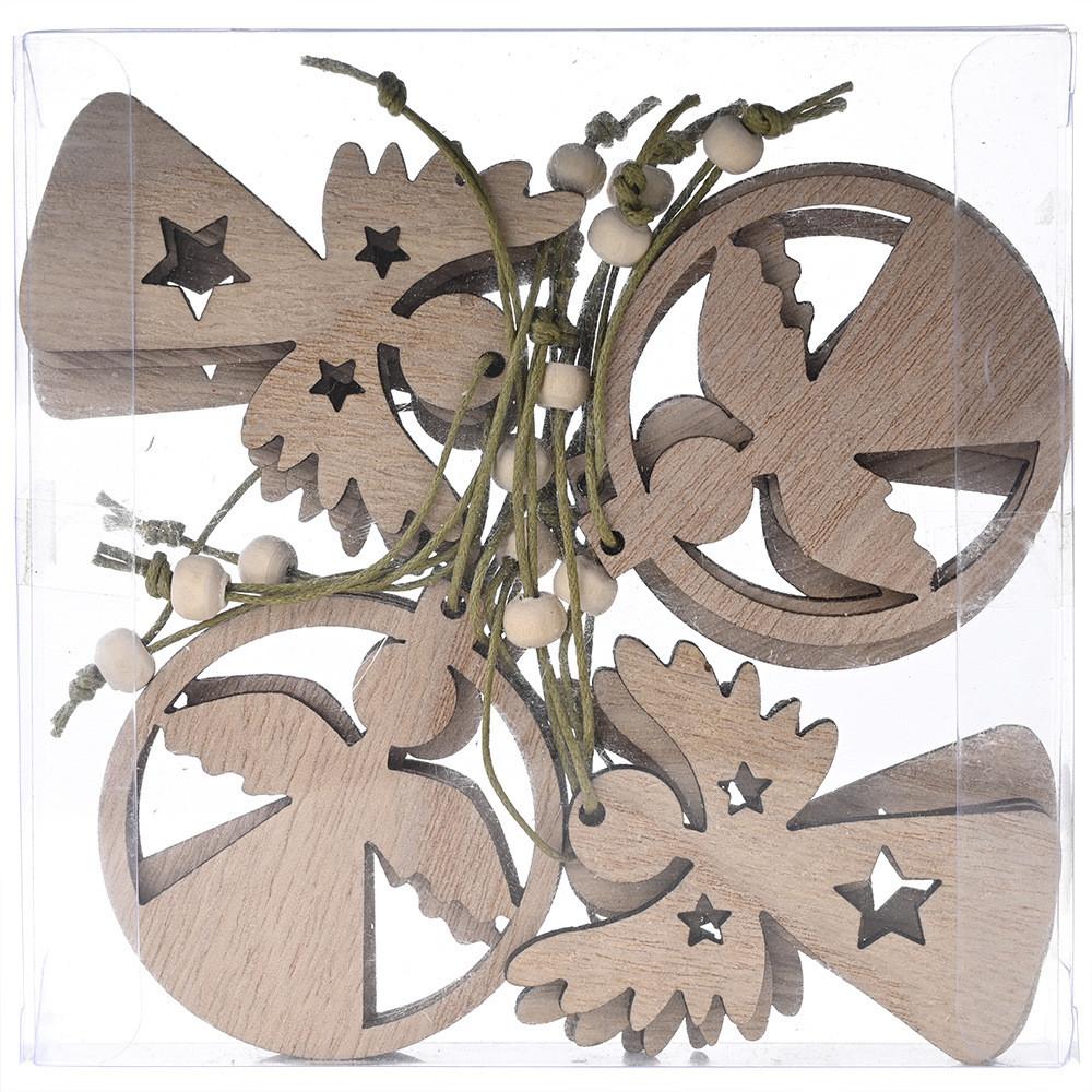 

Wooden Christmas Exquisite Hanging Decorations In Clear Box For A Magical Season Festive Angel