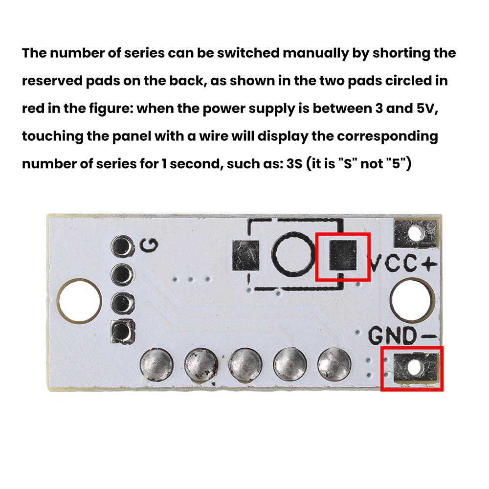 3-17V 1/2/3/4S Lithium Battery Power Meter Display Module Series Connected Battery Percentage Capacity Monitor Indicator Board