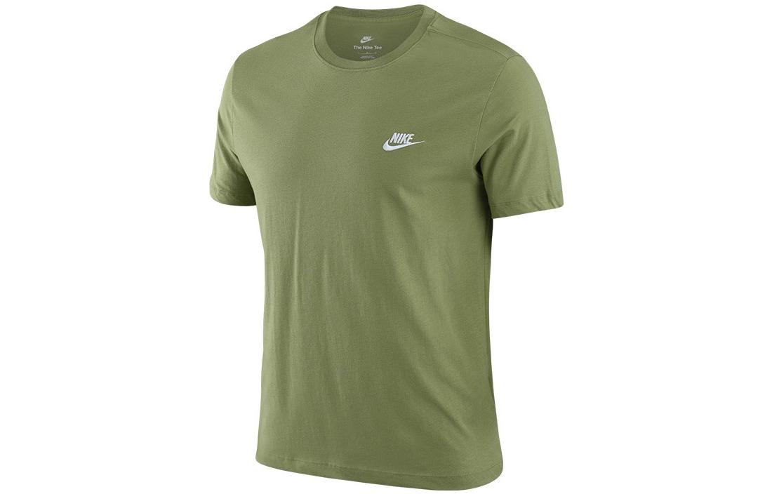 

Nike T Shirts Men s Green Crew Neck Moderate Straight Fit AR4999-334 M