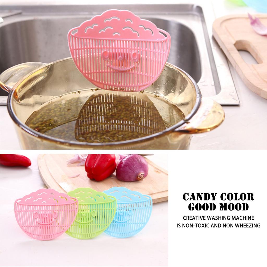 Kitchen Manual Draining Smiling Face Rice Washing Device Clip Type Kitchen Utensil