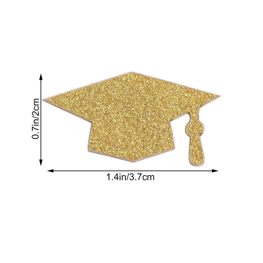 100Pcs Bachelor Cap Shaped Graduation Confetti Creative Double Sided Glitter Confetti for Party Decor Dessert Table Celebration