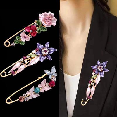 Cute Enamel Brooches Pins Tulip Neckline Small Collar Lapel Pin Buckle Fixed Clothes Invisible Brooch Scarf Brooch Jewelry Sets Gift