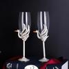 Cupă de șampanie creativă din sticlă de cristal, email lebădă, cupă de vin roșu, cupe de sticlă de lux, set original de pahare pentru cocktailuri, pahare pentru băuturi