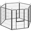 6 Panels Dog Playpen, Portable Detachable Puppy Pen with Door, for Large Dogs, 100cm High, Black