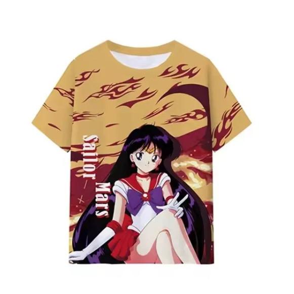 Sailor Moon Anime Kids Short Sleeve Tee 3D Full Print Comfort Top for Outdoor Daily Wear