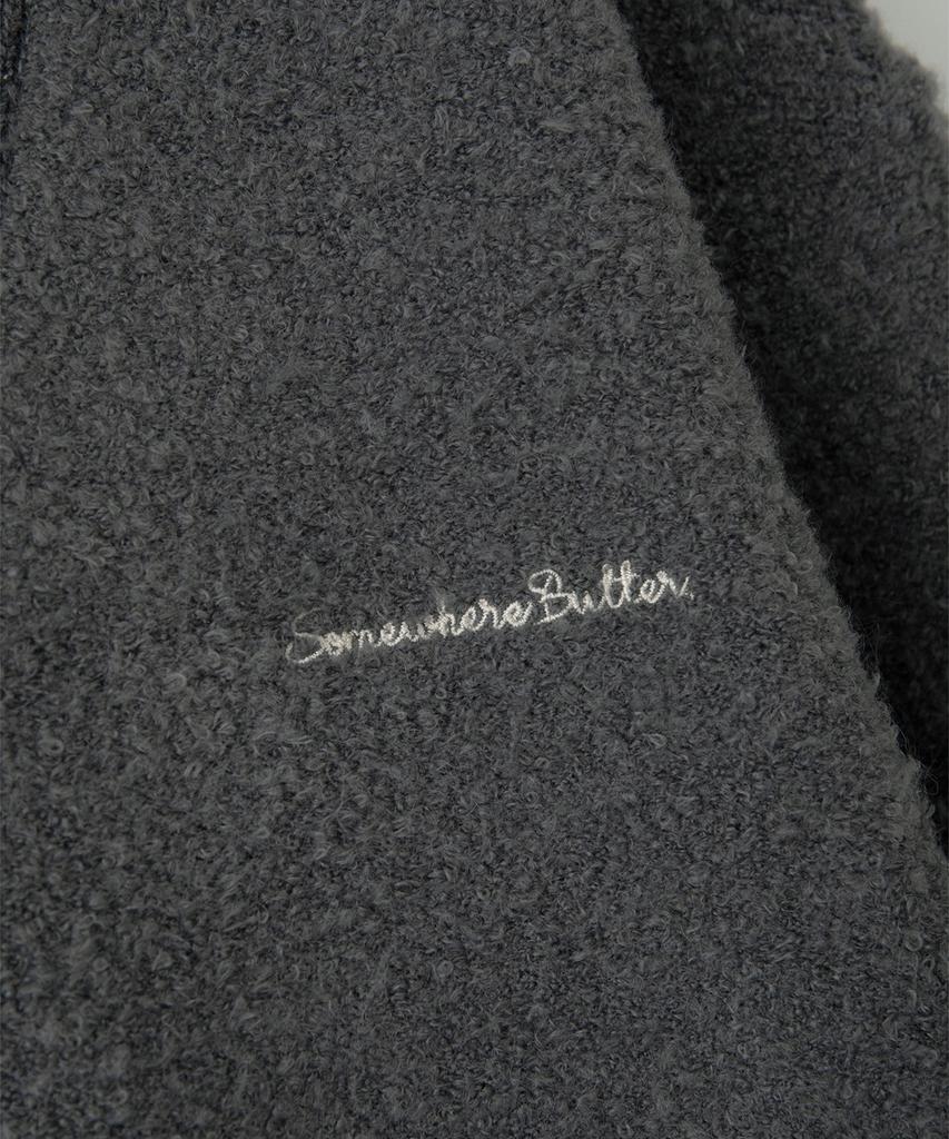 Sseomweeobeoteo Rima Boucle V-Neck Cardigan - Charcoal
